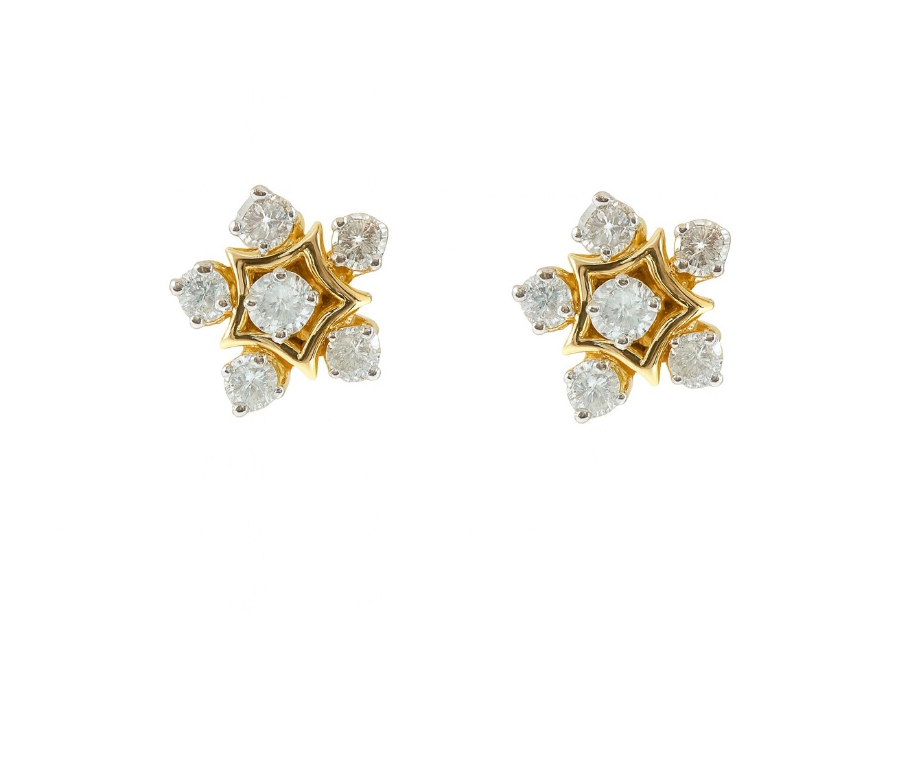 Beautiful 18 Kt Gold  Natural Diamond Earing